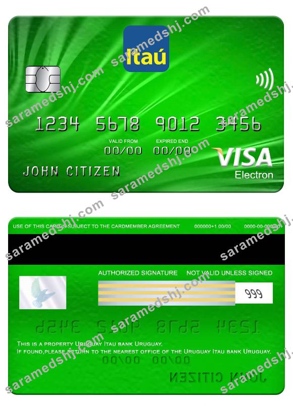 Uruguay Itau bank visa electron card